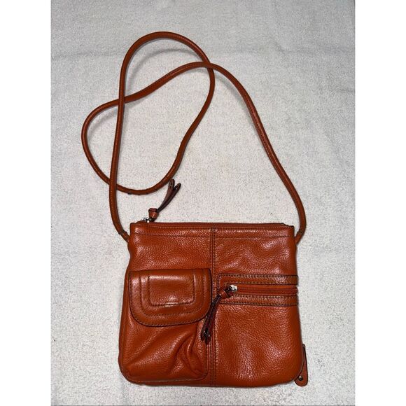 Tignanello Handbags - Tignanello Orange Gen Leather Small Crossbody Bag